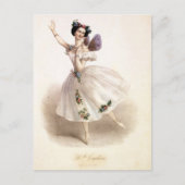 Antiek Ballet Ballerina Briefkaart (Voorkant)