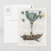 Antiek ballonvliegtuig briefkaart (Voorkant / Achterkant)