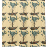 Antiek ballonvliegtuig douchegordijn (Voorkant)