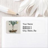 Antiek ballonvliegtuig etiket (Insitu)