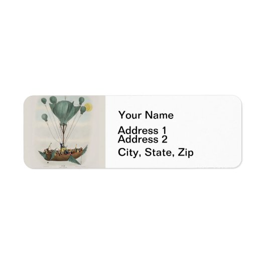 Antiek ballonvliegtuig etiket (Voorkant)