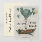 Antiek ballonvliegtuig kaart (Voorkant / Achterkant)