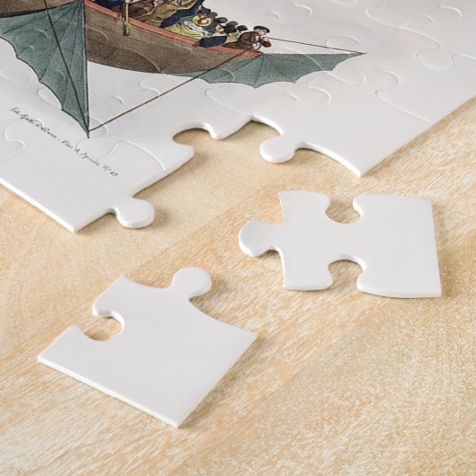 Antiek ballonvliegtuig legpuzzel (Zijkant)