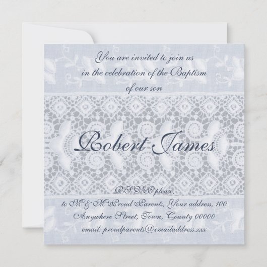 Antiek baptisme-uitnodiging (jongen) kaart (Achterkant)