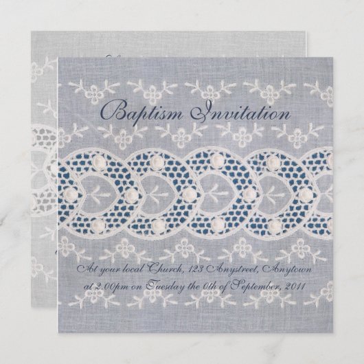 Antiek baptisme-uitnodiging kaart (Voorkant / Achterkant)