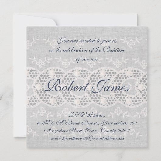 Antiek baptisme-uitnodiging kaart (Achterkant)