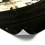 Antiek Bar Harbour Maine Street Clock B&W Poster (Hoek)