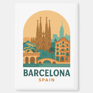 Antiek Barcelona Spanje Reizen Sagrada Familia  Magneet