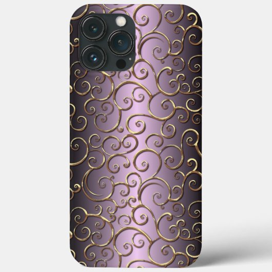  Antiek Baroque Faux Gold Swirl Art Pattern Case-Mate iPhone Case (Achterkant)