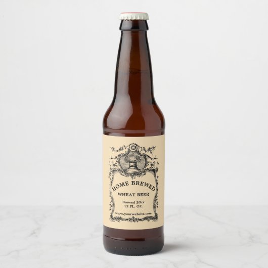 Antiek Baroque Rococo Harvested Wheat Bier Etiket (Voorkant)