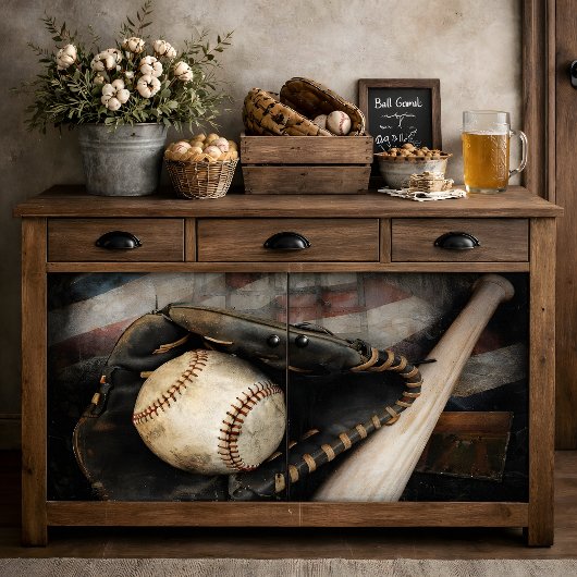 Antiek Baseballmateriaal Decoupage Tissuepapier