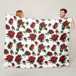  Antiek Bed van Rozen Fleece Deken
