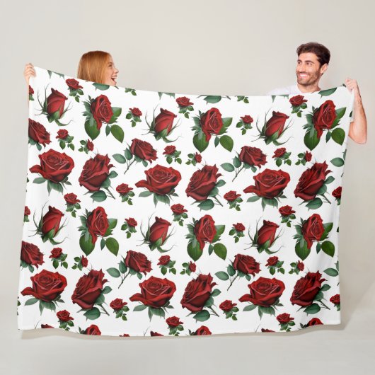  Antiek Bed van Rozen Fleece Deken (In situ)