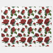  Antiek Bed van Rozen Fleece Deken (Voorkant (Horizontaal))