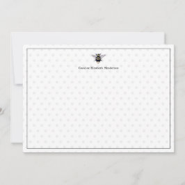  Antiek Bee Polka Dot gepersonaliseerd Notitiekaartje