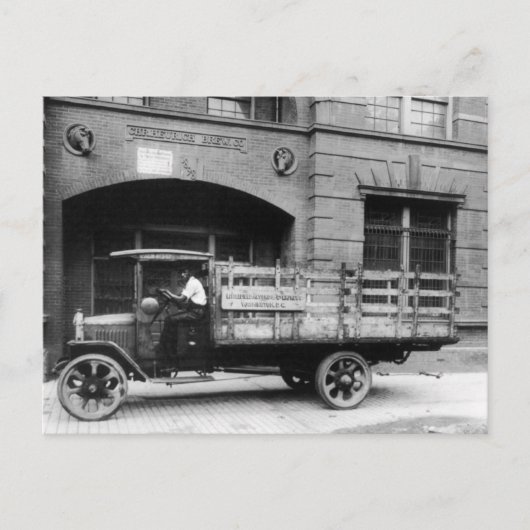 Antiek Beer Truck, jaren 20 Briefkaart (Voorkant)