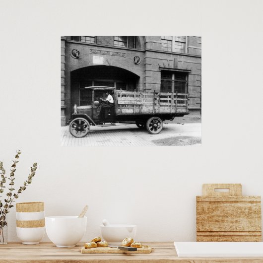 Antiek Beer Truck, jaren 20 Poster (Keuken)