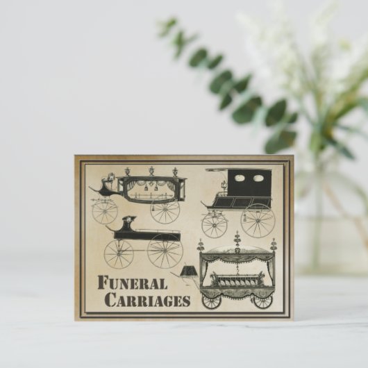 Antiek begrafenisdragers briefkaart (Staand voorkant)