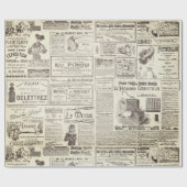 Antiek  Beige Franse advertenties Ephemera Cadeaupapier (Vlak)