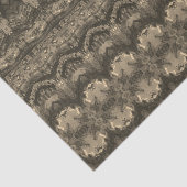  Antiek Beige Sepia Pattern Ontsnijdingspagina Tissuepapier (Detail)