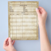 Antiek Bekijk individueel gegevensblad Flyer (Hand)