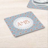 Antiek belettering Rozen gepersonaliseerd Kartonnen Onderzetters (Schuin)