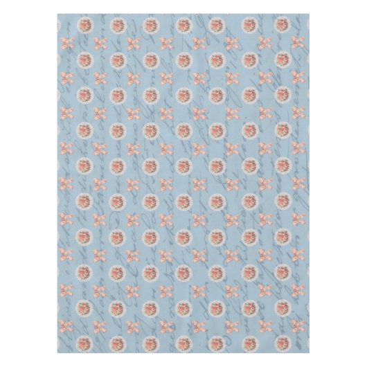 Antiek belettering  Rozen Toile Bows Tafelkleed (Voorkant)