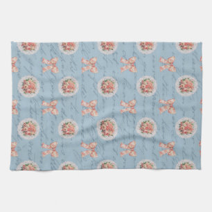 Antiek belettering  Rozen Toile Bows Theedoek