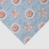 Antiek belettering  Rozen Toile Bows Tissuepapier (Detail)