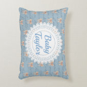 Antiek belettering Toile Bows gepersonaliseerd Accent Kussen (Voorkant(Verticaal))