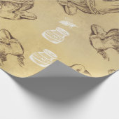 Antiek beren en honing cadeaupapier (Hoek)