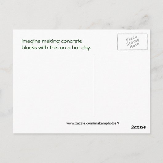 Antiek betonnen Briefkaart van de Maker (Achterkant)