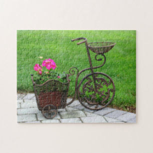 Antiek Bicycle Flower Container Orton Effect Legpuzzel