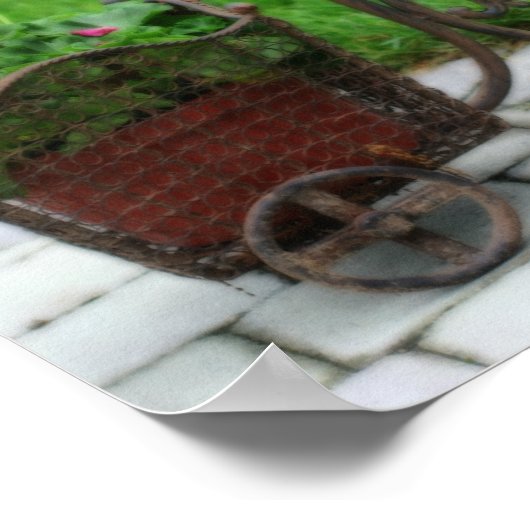 Antiek Bicycle Flower Container Orton Effect Poster (Hoek)