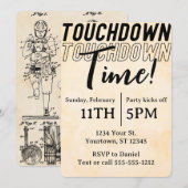 Antiek  Big Game Bowl Game Football Party Kaart (Voorkant / Achterkant)