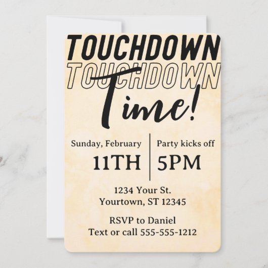 Antiek  Big Game Bowl Game Football Party Kaart (Voorkant)