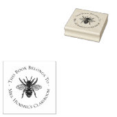 Antiek Bij Docent Ex Libris Label Rubberstempel (Gestempeld)