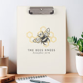 Antiek Bij Logo Rustieke Honingbij Imker Klembord