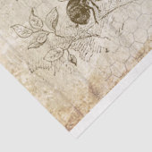 Antiek Bijen botanische ephemera-ontkoppeling Tissuepapier (Detail)