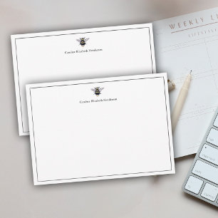 Antiek bijen Klassiek gepersonaliseerd Notitiekaartje