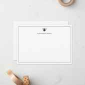  Antiek Bijen Wit Classic Gepersonaliseerd Notitiekaartje (Voorkant / Achterkant in situ)