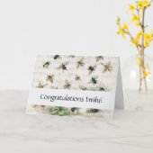 Antiek bijenhoningwerker Queen Bees  Kaart (Gele Bloem)