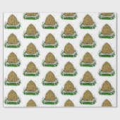 Antiek bijenkorf cadeaupapier (Vlak)