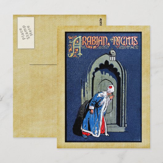 Antiek bindend ontwerp Arabisch Nacht Boek Hoesje Briefkaart (Voorkant / Achterkant)