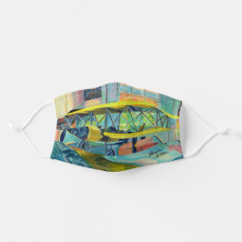 Antiek Biplane Custom Art Face Mask Stoffen Mondkapje