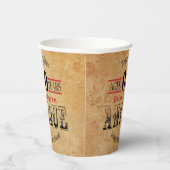 , Antiek 'Birthday'-ontwerp Papieren Bekers (Rechts)