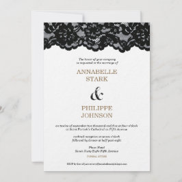 Antiek Black Lace Wedding Collectie: Uitnodiging