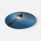 Antiek Black Street Lamp 's nachts en Names Weddin Papieren Bordje (Gekanteld)