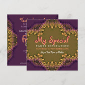 Antiek BlackBerry Girly Lace Party Uitnodiging (Voorkant / Achterkant)