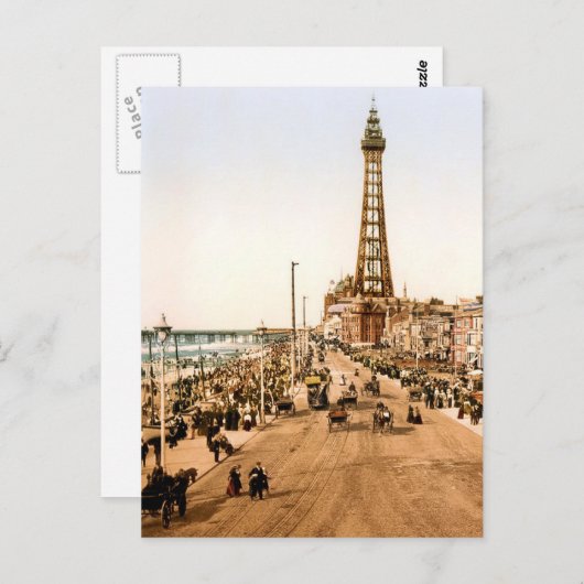 Antiek Blackpool British Seaside Briefkaart (Voorkant / Achterkant)